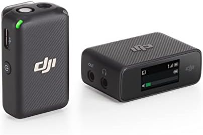 DJI Mic (1 TX + 1 RX), Wireless Lavalier Microphone, 250m (820 ft.) Range, Compact and Ultra-Light, 14-Hour Recording, Wireless Microphones for PC, iPhone, Andriod, Cameras, Vlogs, Live Stream