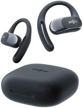 SHOKZ OpenFit Air - Open-Ear Headphones, True Wireless Earbuds, Water Resistant, Secure Earhooks for Daily Use, Black