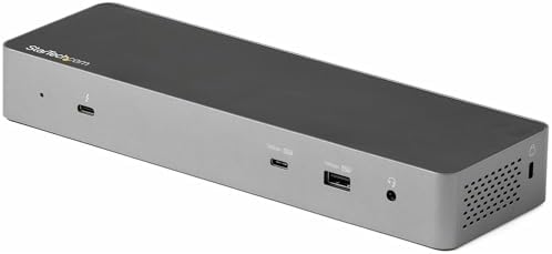 StarTech.com Thunderbolt Dock w/USB-C Host Compatibility - Dual 4K 60Hz DisplayPort 1.4 or Dual HDMI 2.0 Monitors - Single 8K - USB-C Laptop Docking Station - 96W PD, 5xUSB 10Gbps (TB3CDK2DH)