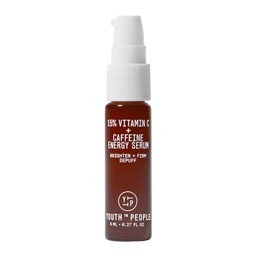 Youth To The People 15% Vitamin C + Caffeine Energy Face Serum, Reduce Puffiness, Brighten Uneven Skin Tone + Improve Texture, Treats Dark Spots + Dullness, Vegan