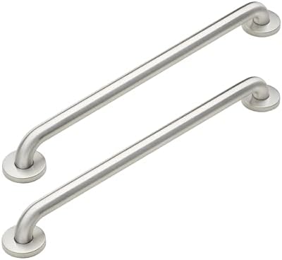 2 Pack 18 Inch Shower Grab Bars - Brushed Stainless - Grab Bars for Showers, Bathtubs, Seniors, and Elderly