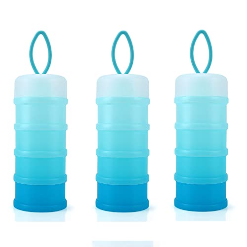 Accmor Baby Formula Dispenser On The Go, Stackable Formula Dispenser for Travel Formula Container to Go, Non-Spill Milk Powder Baby Kids Snack Storage Container, BPA Free, 3 Packs