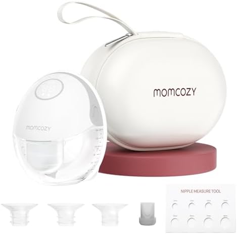 Momcozy Breast Pump Hands Free Mobile Style | M6, Wearable Breastfeeding Pump Ideal Rhythm for More Milk, DoubleFit Flange More Fit & Discreet with 3 Modes & 9 Levels, 24mm - 1 Pack Quill Gray