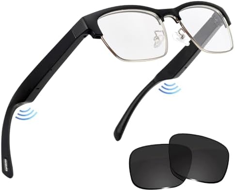 Smart Glasses, Bluetooth glasses for Men Women- Blue Light Filter&UV 400 Sunglasses Lenses with Bluetooth Speakers,Touch&Voice Assistant,Open Ear Music&HD Calling