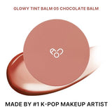 AOU GLOWY TINT BALM Tinted Lip Balm with Natural Gloss Instant Hydration for Chapped Lips 0.12Oz (05 Chocolate Balm)