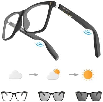 AIRMARS Smart Glasses for Men and Women with Speaker/Bluetooth Sunglasses with Photochromi/Blue Light Filter&Polarized Lenses,Smart Sunglasses Bluetooth 5.4 Support Voice Assistant/Android/Mac/PC
