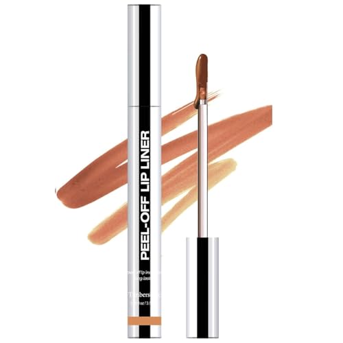 Timbersonic Lip Stain Peel Off, Timbersonic Peel off Lip Liner Stain, 8 Colors Lip Stain Peel off Tint Tattoo Color Waterproof Long-Lasting, No Smudging, Non-Stick Cup (#01)