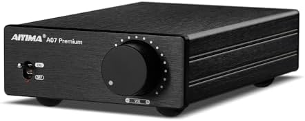 AIYIMA A07 Premium TPA3255 Power Amplifier 300Wx2 HiFi Class D Audio Amp Mini 2 Channel Stereo Amplifier for Passive Speaker Desktop Bookshelf Home Theater System with DC 32V Power Adapter