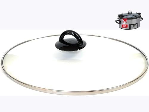 Oval glass lid for 7qt slow cooker compatible with Crock pot, Hamilton Beach, Black &Decker and most brand in market 7quart slow cooker, NOT Fit with Crock Pot CPSCVC70LLEC that marked on the picture