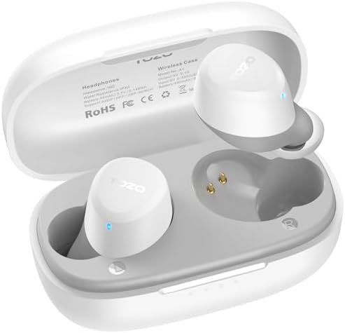 TOZO A1 Wireless Earbuds Bluetooth 5.3 Light-Weight in Ear IPX5 Waterproof Headphones 2 Mic for AI Calls, Immersive Premium Sound Bass Headset with Charging Case, 32 Presets EQ Customization via App
