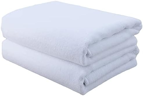 POLYTE Professional Quick Dry Lint Free Microfiber Hair Drying Salon Towel, 20 x 40 in, 2 Pack (White)