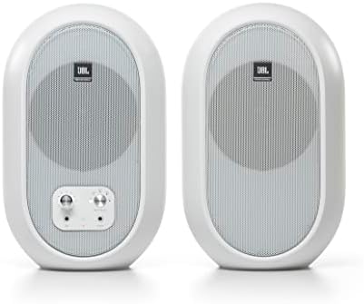 JBL Professional 1 Series 104-BT Compact Desktop Reference Monitors with Bluetooth, White, Sold as Pair, 4.5-inch Speaker