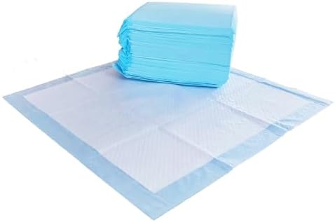 Amazon Basics Absorbent, Disposable, Quick Dry Puppy Pads with 5-Layer Leak-Proof Design, Odor Control, and Scented Surface for Potty Training, Regular, 22 x 22 Inch, Pack of 50, Blue & White