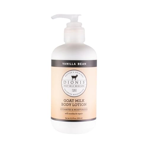Dionis Goat Milk Hydrating Skincare Scented Cream, Rich & Creamy Daily Moisturizing Vanilla Bean Body Lotion For Dry Skin, Made in the USA, Cruelty-Free & Paraben-Free, 8.5 oz Bottle