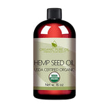 OPO Organic Hemp Seed Oil - 16 oz - USDA Certified Organic - Pure, Cold Pressed, Non-GMO, Extra Virgin, Vegan, Premium Bulk Carrier Oil, Omega 3,6,9, Tinctures DIY Essential Oils Formulations Soap