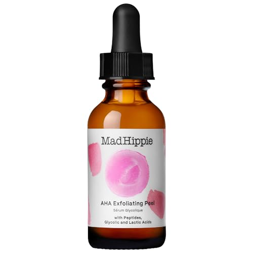 Mad Hippie AHA Exfoliating Peel + Eye Cream Pack – Lactic & Glycolic Acid Peel, Goji Berry, Peptides, Hyaluronic Acid & Niacinamide, Discoloration Correcting Serum, Anti-Aging
