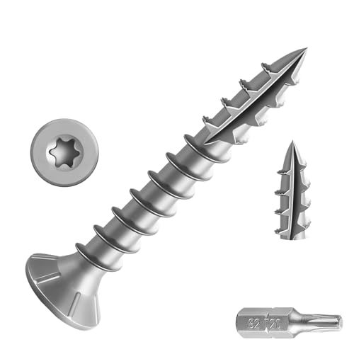 8 * 1-1/4" 304 Stainless Steel Deck Screws, (520pcs)2 lbs.Exterior Wood Screws, Rust Resistant epoxy Coated, Bronze, T20 Star Bit