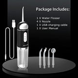 Water-Flosser-Cordless-Teeth-Cleaner MAKJUNS Water Dental Flosser with 3 Modes 4 Jets Rechargeable Dental Oral Irrigator for Home Travel (Premium Black)