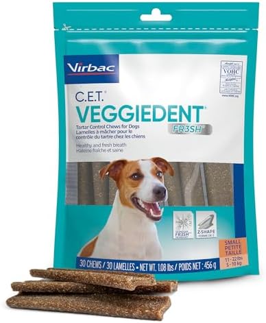 Virbac CET VEGGIEDENT FR3SH Tartar Control Chews for Dogs - Small