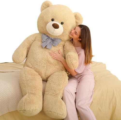 MaoGoLan Giant Teddy Bear Plush, Life Size Large Teddy Bear Stuffed Animal 5 Feet,Soft and Fluffy Big Teddy Bear Gift for Baby Shower,Christmas,Valentines Day