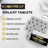 30,000 MG Shilajit Tablets, 100% Shilajit Pure Tablets 60 Counts - Shilajit Himalayan Organic Rich in Fulvic Acid & 85+ Trace Minerals, Shilajit Resin Supplement for Energy & Immune System