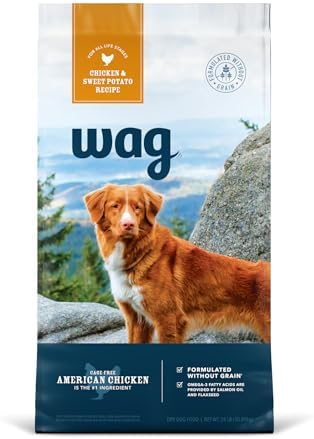 Amazon Brand - Wag Dry Dog Food Chicken & Sweet Potato, Grain Free 24 lb Bag