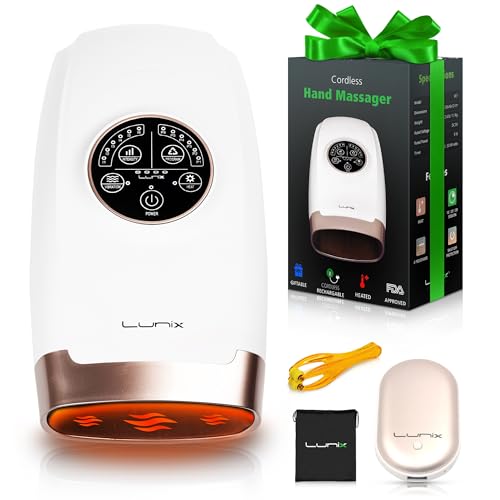 Lunix LX3 Hand Massager Machine, FSA HSA Eligible, Hand Massager with Heat and Compression, Shiatsu Hand Massager for Arthritis and Carpal Tunnel, Pain Relief