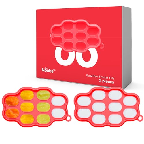 Breast Milk Freezer Tray by LoveNoobs™, 2 Pack, Breastmilk Popsicle Molds for Teething, Baby Popsicle Molds, Milk Trays,%100 Silicone Baby Food Freezer, BPA/BPS Free