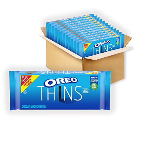 OREO Thins Chocolate Sandwich Cookies, Family Size, 12 - 13.1 oz Packs