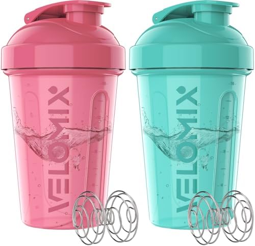 -2 Pack- 20 oz Protein Shaker Bottles for Protein Mixes - 2x Wire Whisk | Leak Proof Shaker Cups for Protein Shakes and Pre Workout | Protein Shaker Bottle Pack | Protein Mixer Cup