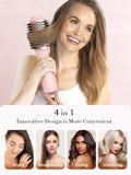 LANDOT Hot Hair Blow Dryer Brush: Upgraded Plus 2.0 Hot Air Brush - One-Step HairDryer Styler and Volumizer 4 in 1 for Drying Straightening Curling Volumizing Hair - Fight Frizz and Add Volume