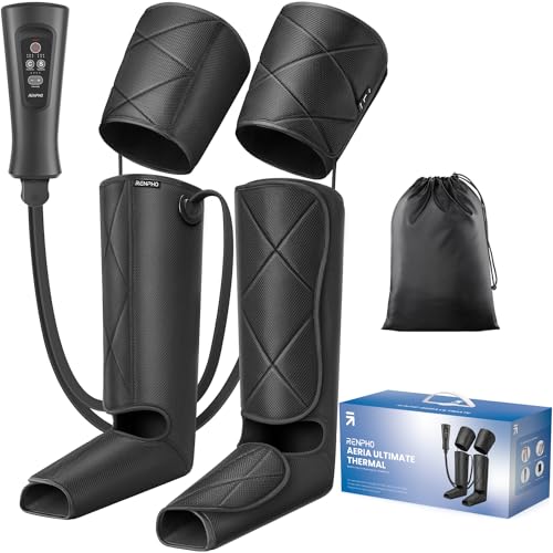RENPHO Leg Massager FSA HSA Eligible, Air Compression Foot Leg Calf Thigh Massage, Helpful for Muscle Relaxation, Pain Relief and Circulation, 6 Modes 4 Intensities Gift for Men Women Dad Mom