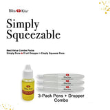 Bliss Kiss Simply Pure Dropper with Refillable Cuticle Squeeze Pen 3-Pack Kit (Crisp, 3-Pens)