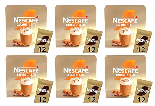 NESCAFÉ Caramel Latte x12 Instant Coffee Sachets (Pack of 6, Total 72 Sachets)