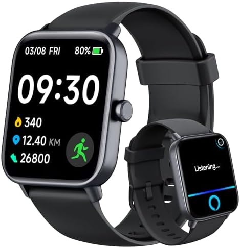 Smart Watches for Men for Android & iPhone, Alexa Built-in, 1.8" Smartwatch with Heart Rate/SpO2/Sleep/Stress, IP68 Waterproof Fitness Tracker with Bluetooth Call (Answer/Make), 100+ Sports Modes