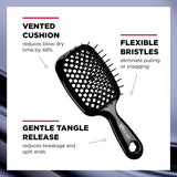 FHI HEAT Unbrush Wet & Dry Vented Detangling Hair Brush, Black