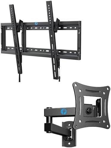 Pipishell Tilt TV Wall Mount for Most 37-75 Inch TVs, Max VESA 600x400mm Holds up to 132lbs PIMTK4, Full Motion TV Wall Mount for 13-32 Inches TVs Fits Max VESA 100x100mm up to 33lbs PIXSF2