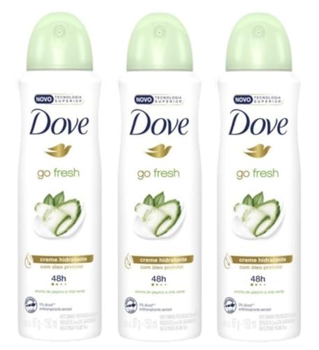 Dove Go Fresh Cucumber & Green Tea Deodorant Moisturizing Cream with Protective Oil 48h 5 oz / 150ml. 3Pack