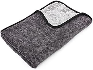 The Rag Company - The Gauntlet Drying Towel - 70/30 Blend Korean Microfiber, Designed to Dry Vehicles Faster Without Scratching Paint or Glass, 900gsm, 20inx30in, Ice Grey/Grey, Pack of 1