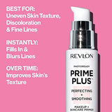 Revlon Face Primer, PhotoReady Prime Plus Face Makeup for All Skin Types, Blurs & Fills in Fine Lines, Infused with Vitamin B5 and Hyaluronic Acid, Perfecting & Smoothing, 1 Oz