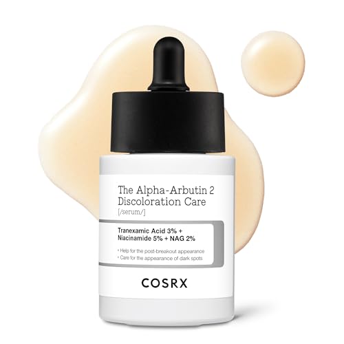COSRX 2% Alpha Arbutin Discoloration Care Face Serum with Niacinamide, Glutathione & Tranexamic Acid, 1.7 fl oz – Serum for Face, Korean Skin Care