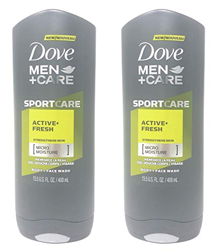 Dove Men+Care SportCare Body Wash Active + Fresh, 13.5 oz (Pack of 2)