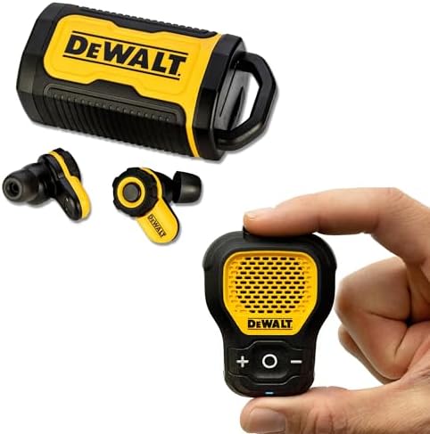 DEWALT Jobsite Audio Bundle – ANC True Wireless Earbuds & Wearable Bluetooth Speaker, Noise Reduction