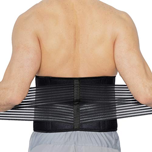 NeoTech Care Neoprene Back Brace for Optimal Support and Pain Relief - Adjustable Compression Belt for Lumbar Stability - Comfortable and Breathable Lower Back Support (Black, Size XL)