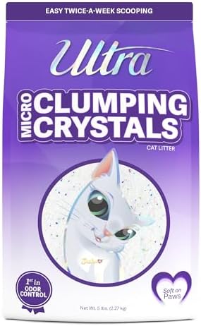 Ultra Clumping Micro Crystals Cat Litter - Dust Free, Soft on Paws, Fragrance Free - 5 Lbs.