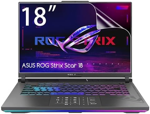 KEANBOLL 2 Pack Screen Protector for New 2025-2024-2023 ASUS ROG Strix Scrar 18 / ROG Strix G18 & AUSU TUF Gaming A18 & Razer Blade 18 Gaming Laptop (18 Inch), Anti Scratch HD Crystal Clear (PET)