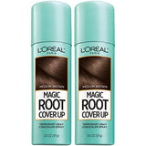 L'Oreal Paris Magic Root Cover Up Gray Concealer Spray Medium Brown 4 oz (2 pack)