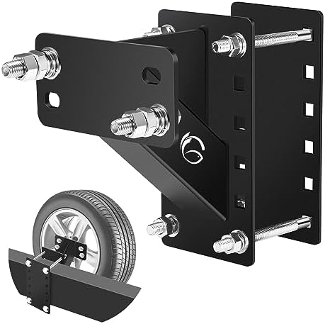 GADFISH Spare Tire Carrier,Spare Tire Mount Boat Trailer Carrier Bracket,Heavy Duty Lock Holder,Fits 4 & 5 & 6 Lugs Trailer Wheels on 4", 4.5'', 4.75'', 5'' and 5.5'' Bolt Patterns,Holds up to 150 Lbs