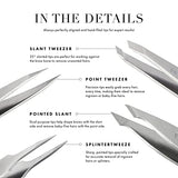 Tweezerman Stainless Steel Point Tweezer - Eyebrow Precision Tweezers, Facial and Ingrown Hair Removal (Classic Stainless)