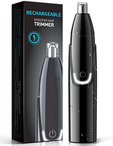 ZORAMI Rechargeable Ear and Nose Hair Trimmer - 2024 Professional Painless Eyebrow & Facial Hair Trimmer for Men Women, Powerful Motor and Dual-Edge Blades for Smoother Cutting Black